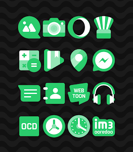 Zielony — zrzut ekranu pakietu ikon