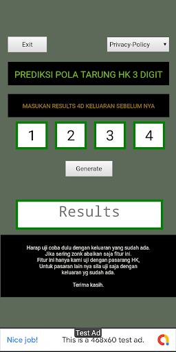 Android application Pola Tarung HK screenshort
