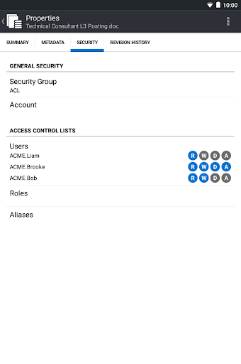 Screenshot of Oracle WebCenter Content