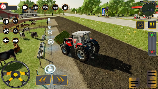 Village Farm Tractor Game Sim