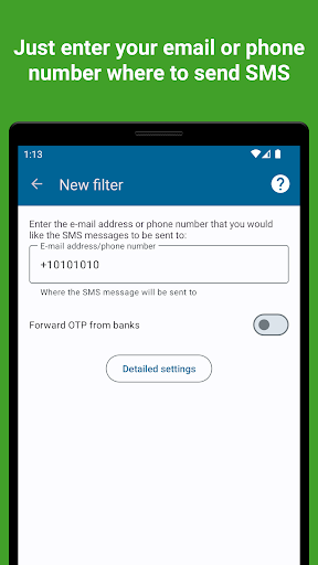 SMS forwarder Screen 2