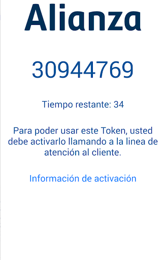 Android application Alianza Token screenshort