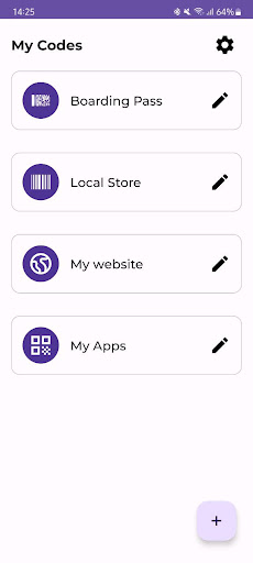 Android application Wear QR Codes screenshort