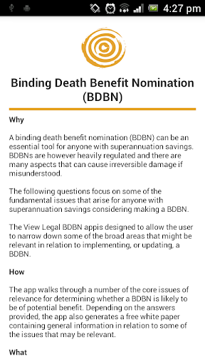 Android application View Legal BDBN screenshort