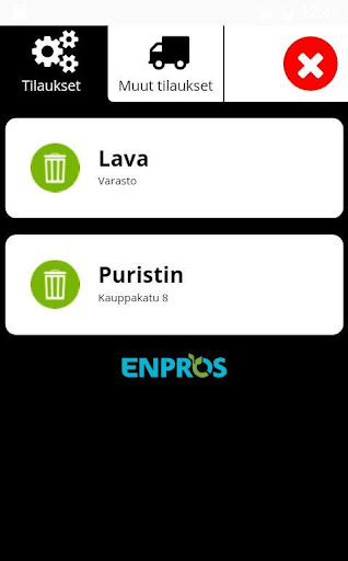 Android application ZeroWaste Tilaus screenshort