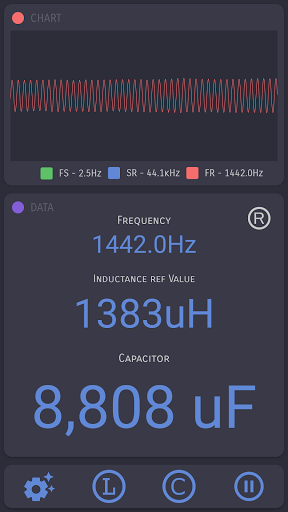 Android application LC meter (DIY project) screenshort