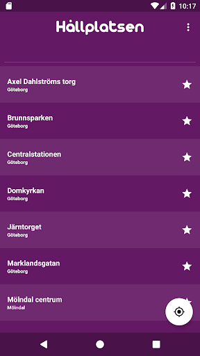 Android application Hållplatsen Göteborg screenshort