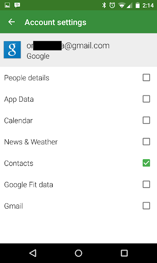 Accounts Sync Profiler Screen 3