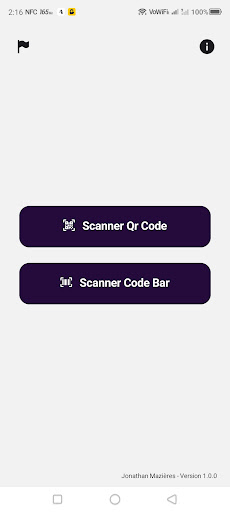 Android application Qr Bar Code Reader screenshort