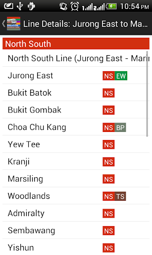 Singapore Train Route Planner Screen 3