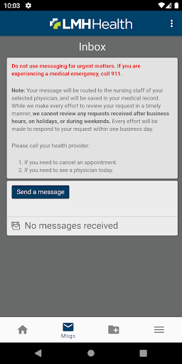LMH Health My Patient Portal Screen 2