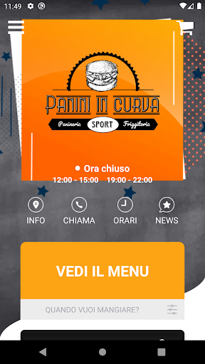 Android application Panini in curva screenshort