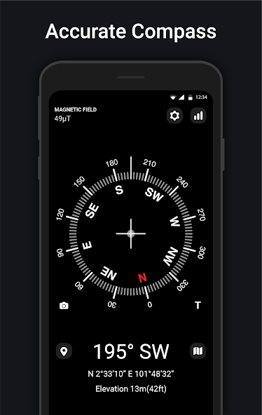 Компас : Digital Compass 10.2 APK + Мод (Unlimited money) за Android