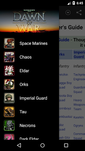 W40K Warhammer Guide Screen 3