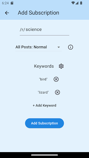 Alerts for Reddit Screen 2