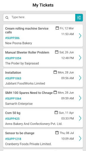 CS aerotherm - Technicians app Screen 2