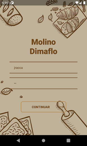 Android application Sistema Ventas Molinos screenshort