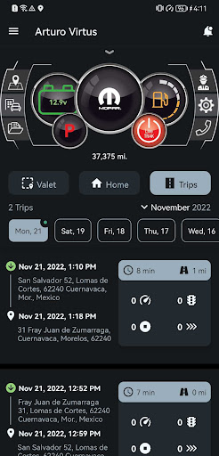 Screenshot of Mopar EVTS