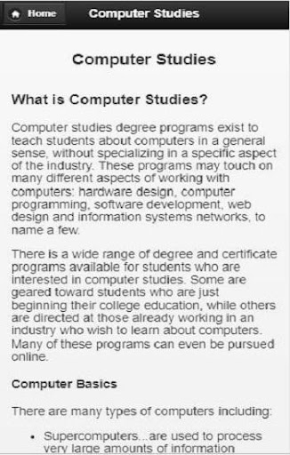 Android application Computer Studies screenshort
