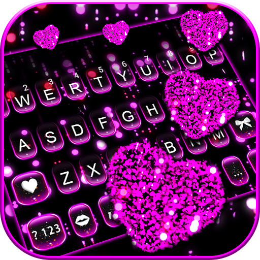 Sparkling Hearts 3D Theme logo