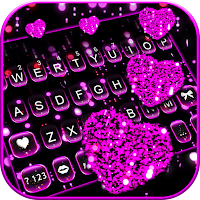 Тема для клавиатуры Sparkling Hearts 3d