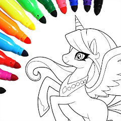 Unicorn Coloring:Drawing games icon