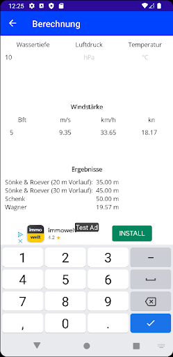 Android application Ankerlänge screenshort
