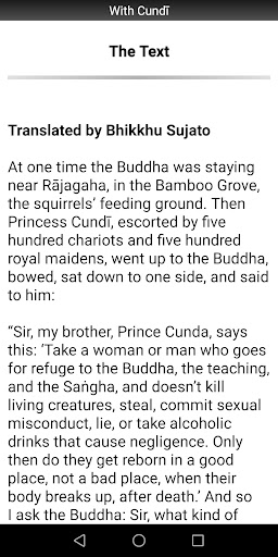 With Cundi Sutta - Buddhism Screen 2