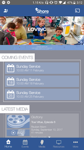 Android application Shore Community Church screenshort