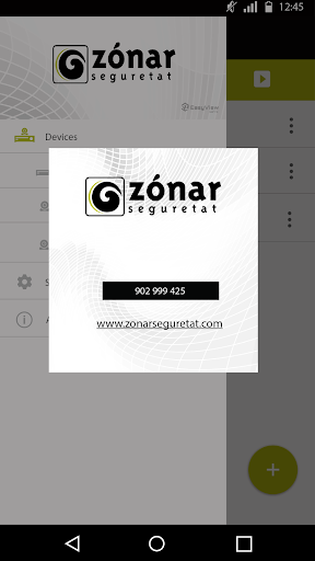 Android application Zónar EasyView screenshort