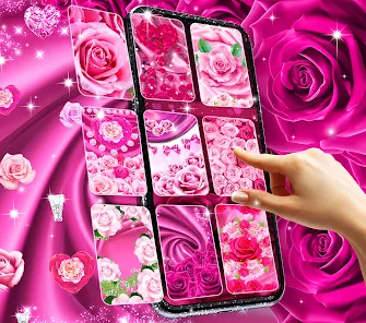 Pink rose silk live wallpaper - Apps on Google Play