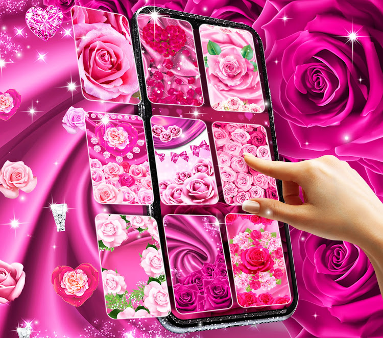 Pink rose silk live wallpaper - 25.8 - (Android)