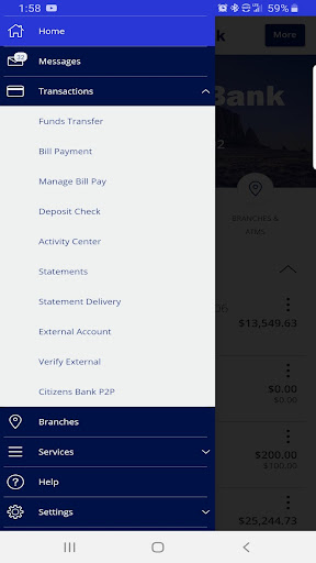 Citizens Bank Mobile Banking Screen 2
