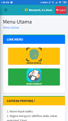 E - Kinerja Pemkot Bengkulu Screen 2