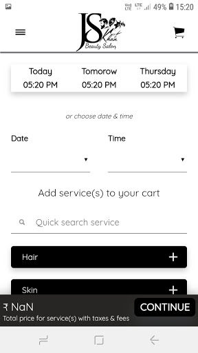 Android application JS Khan Salon screenshort