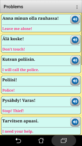 Finnish phrasebook and phrases Screen 3