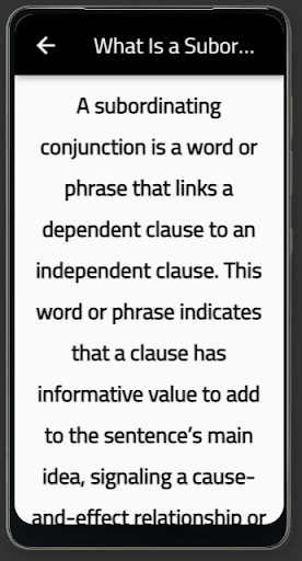 Android application subordinating conjunction screenshort