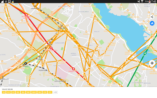 Screenshot of Public transport map Istanbul