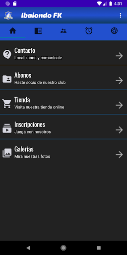 Android application Ibaiondo Futbol Kluba screenshort