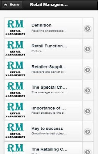 Android application Retail management screenshort
