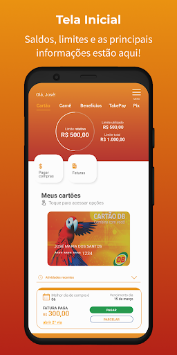 Android application Cartão DB screenshort
