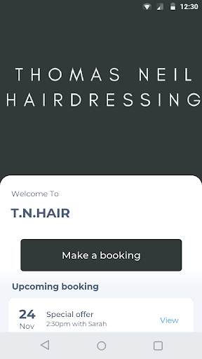 Android application T.N.HAIR screenshort