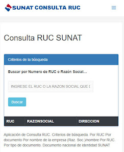 Captura de Pantalla 1 Consulta RUC Perú android