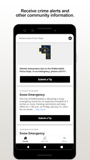 Android application Robbinsdale PD screenshort