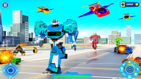 Police Limo Dino Robot Helicopter Car Robot Games screenshots 3