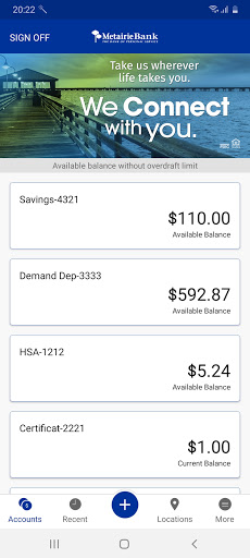 Metairie Bank Mobile Screen 2