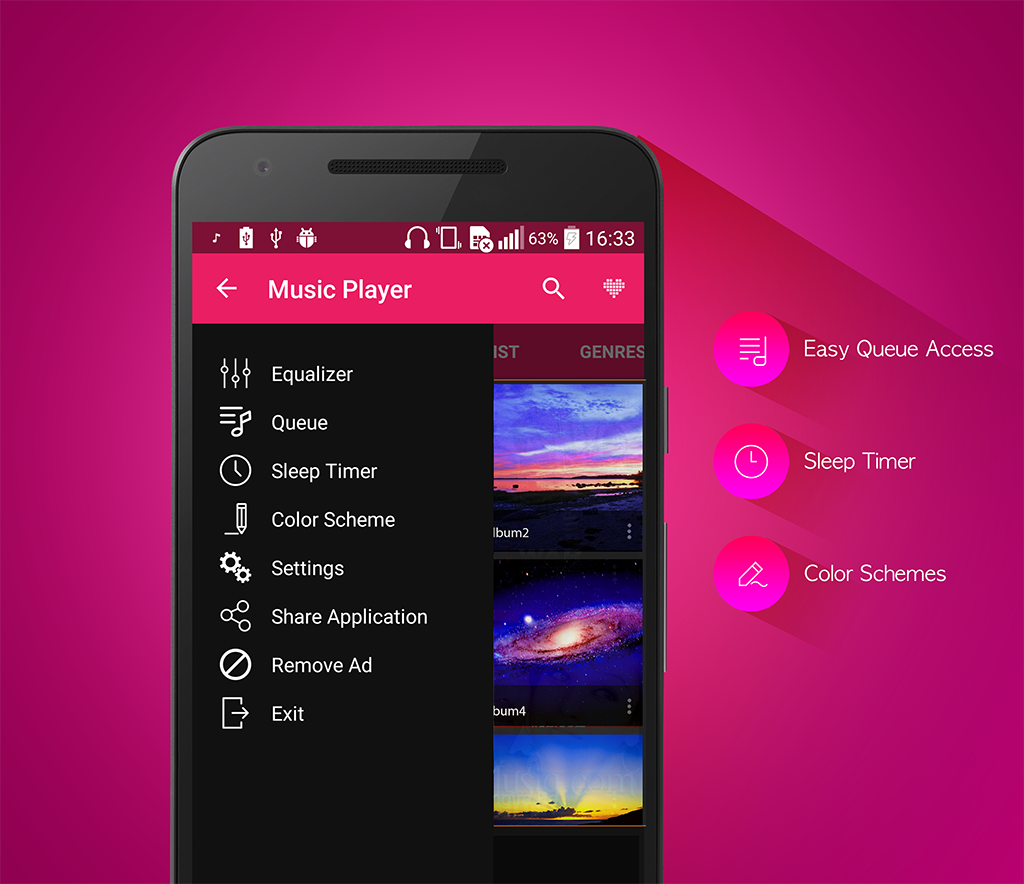 Android application MP3 Player screenshort