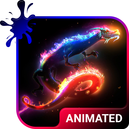 Neon Dragon Animated Keyboard + Live Wallpaper