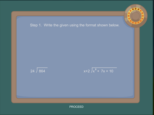 Android application Dividing a Polynomial by a Bin screenshort