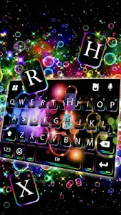 Neon Colorful Bubbles Keyboard